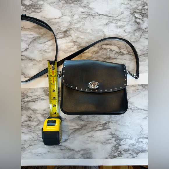 Coach Cassie 19 in Black Pebble Leather with Rivets & Silver Hardware - Picture 13 of 15